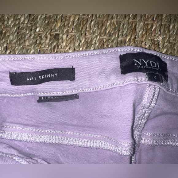 NYDJ Lavender Ami Skinny Jeans with front pocket stitching details. - Picture 4 of 5